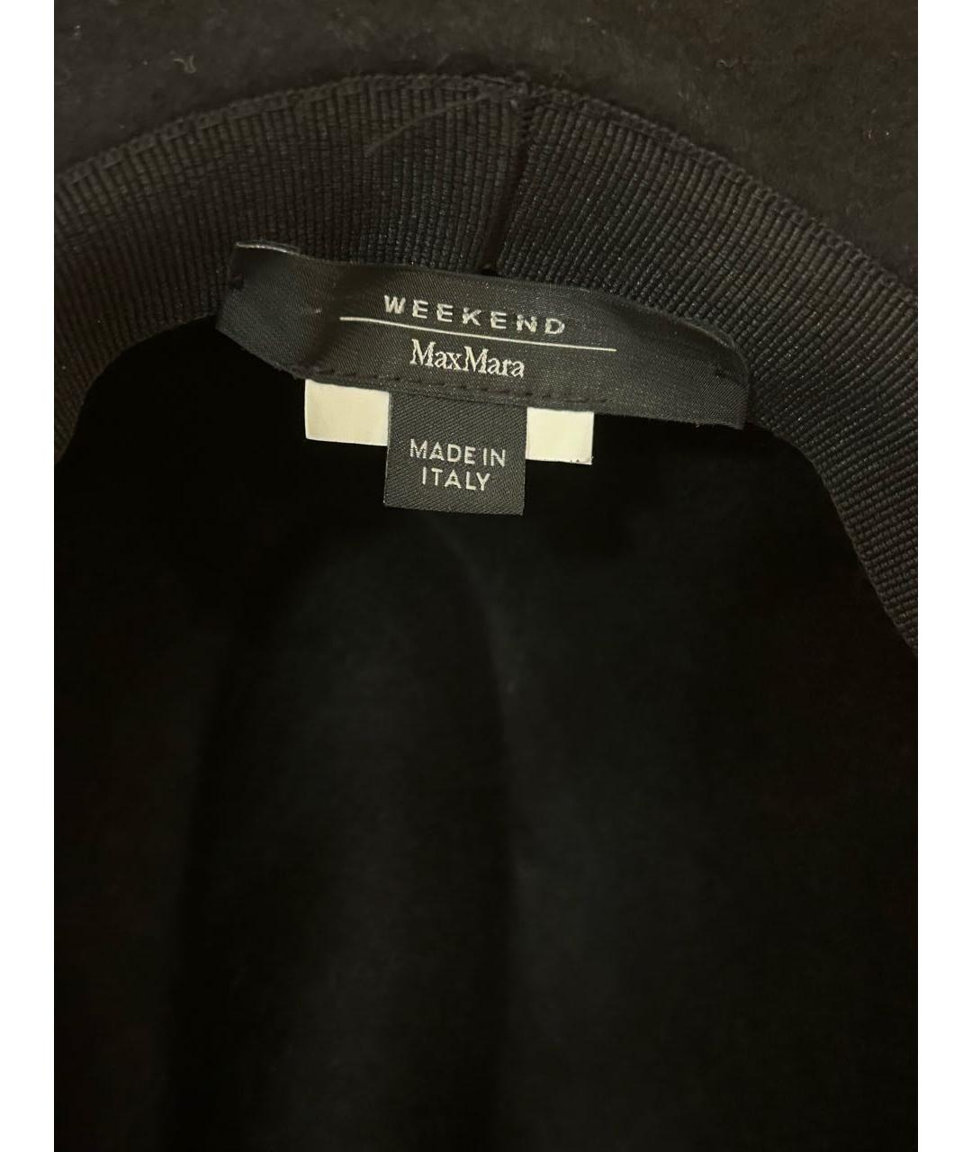 MAX MARA Черная шерстяная шляпа, фото 4