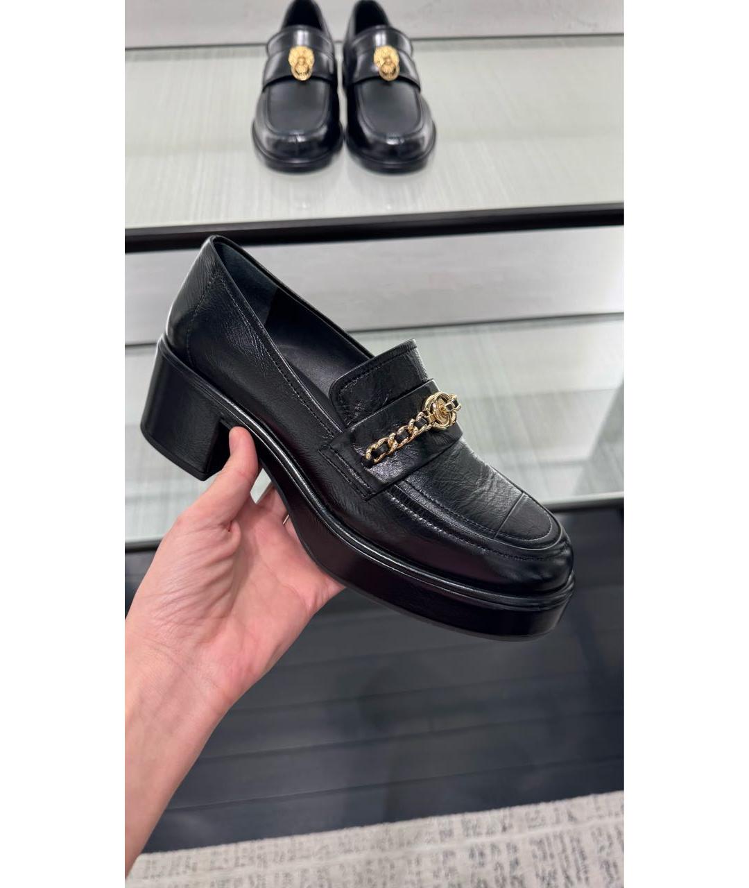 CHANEL Черные кожаные лоферы, фото 2