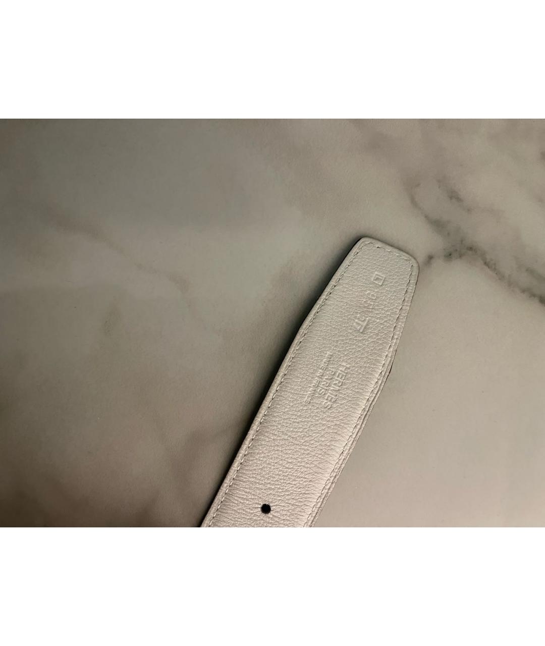 HERMES Белый кожаный ремень, фото 4