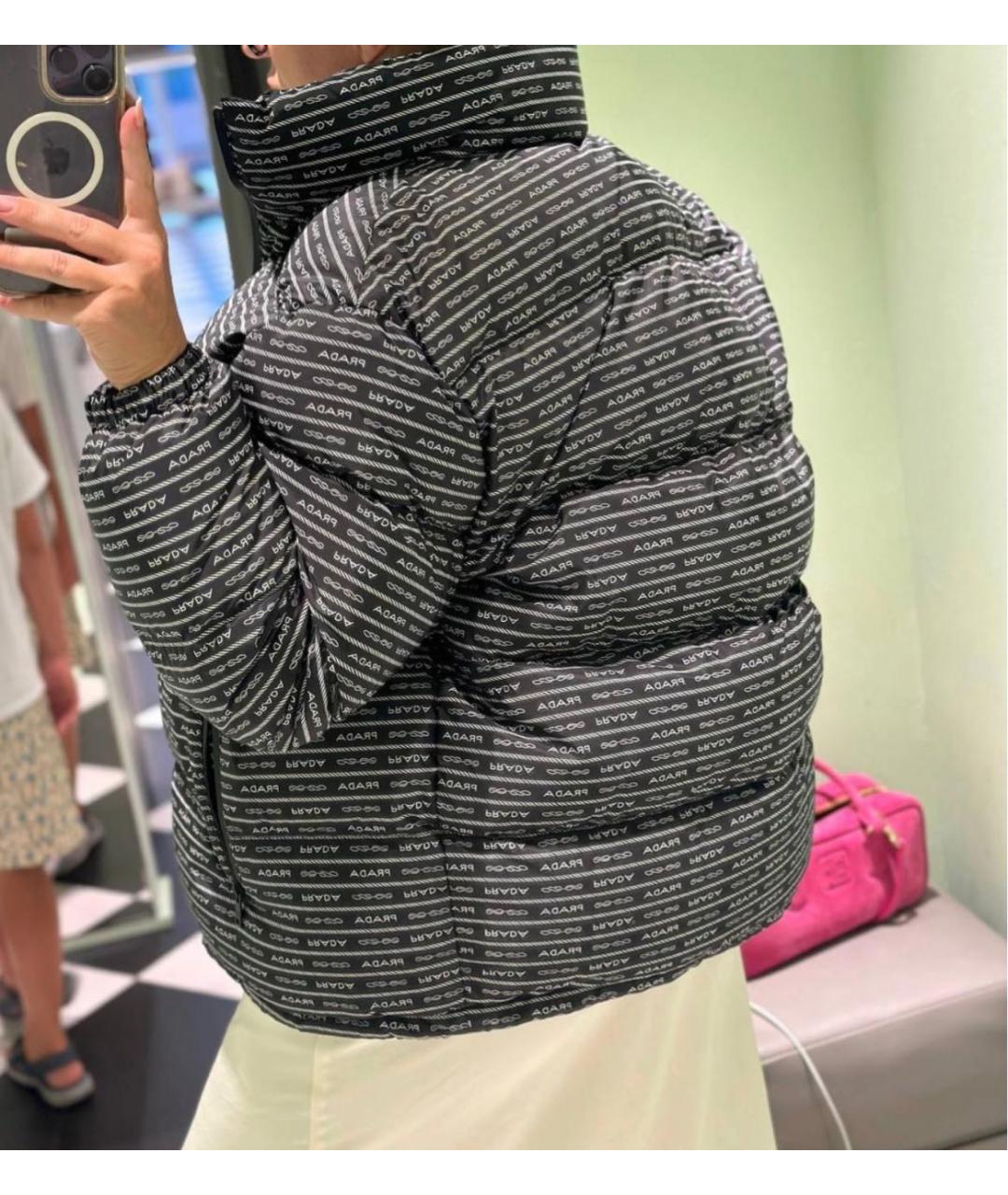 PRADA Черный полиэстеровый пуховик, фото 2