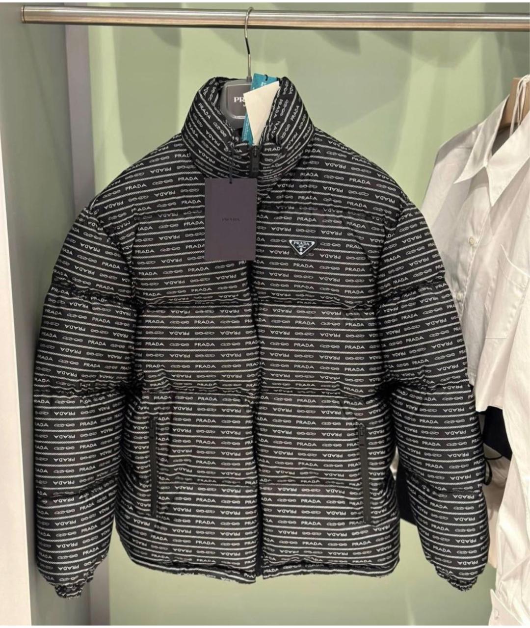 PRADA Черный полиэстеровый пуховик, фото 3