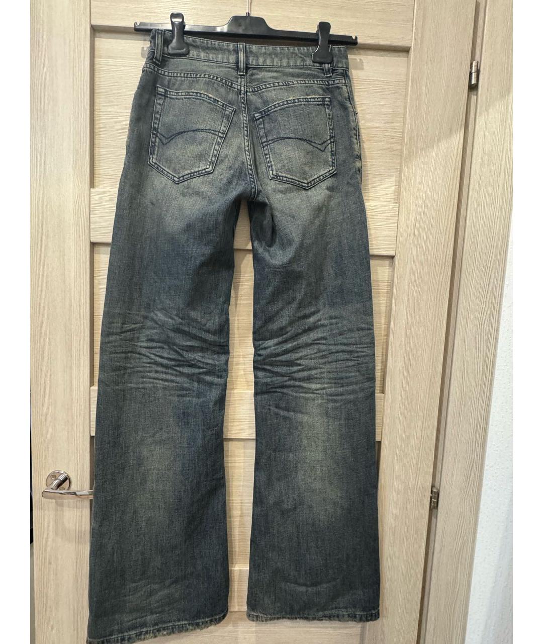 BALENCIAGA Темно-синие хлопковые джинсы клеш, фото 2