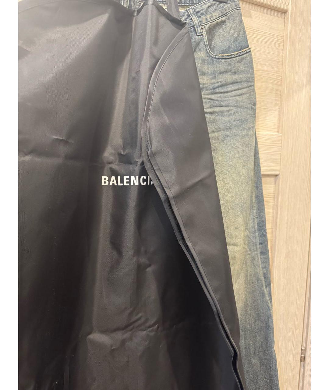 BALENCIAGA Темно-синие хлопковые джинсы клеш, фото 5