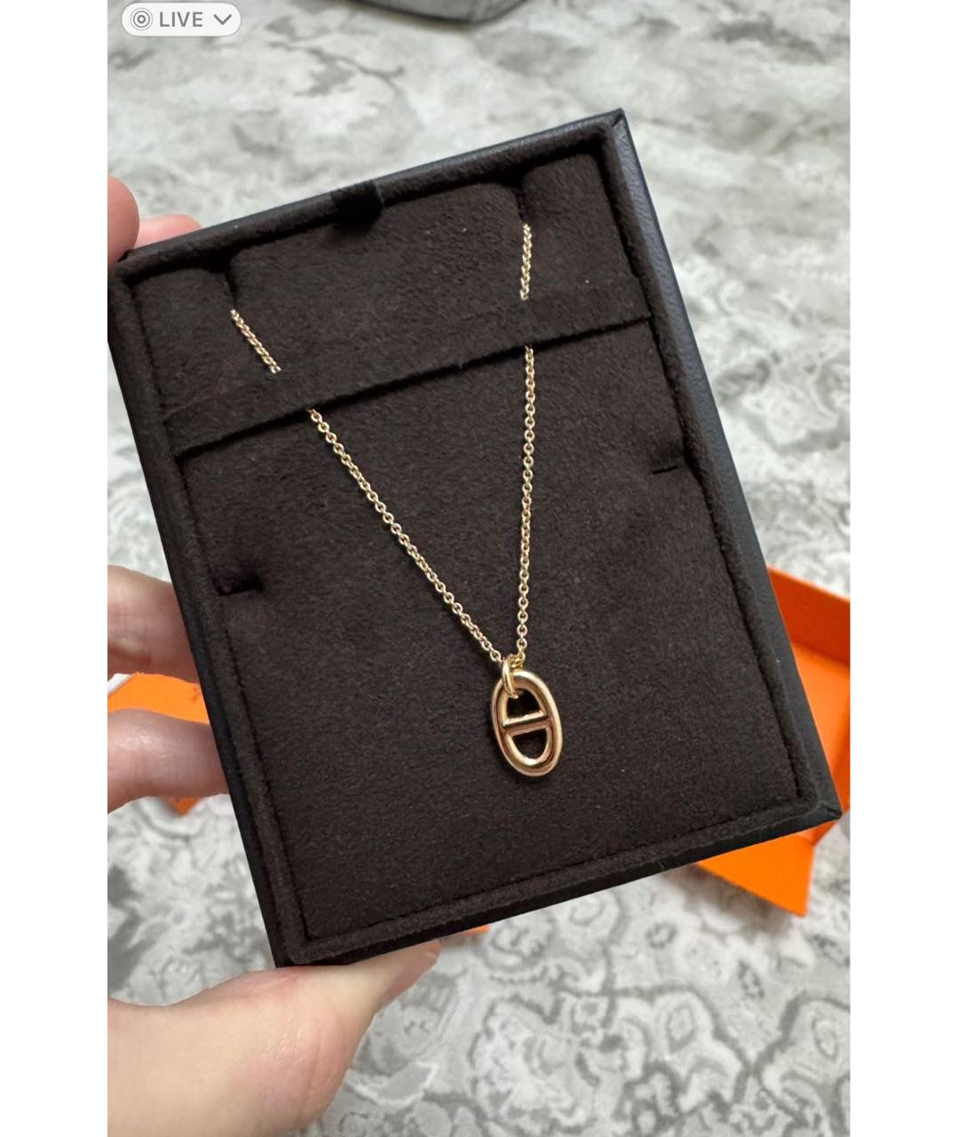 HERMES Золотая подвеска из розового золота, фото 4