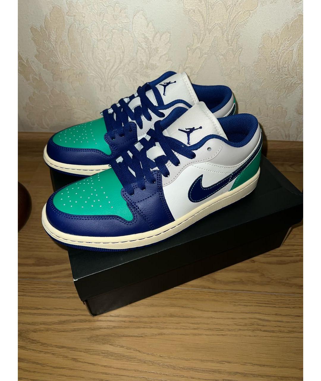 JORDAN Зеленые кожаные кроссовки, фото 6