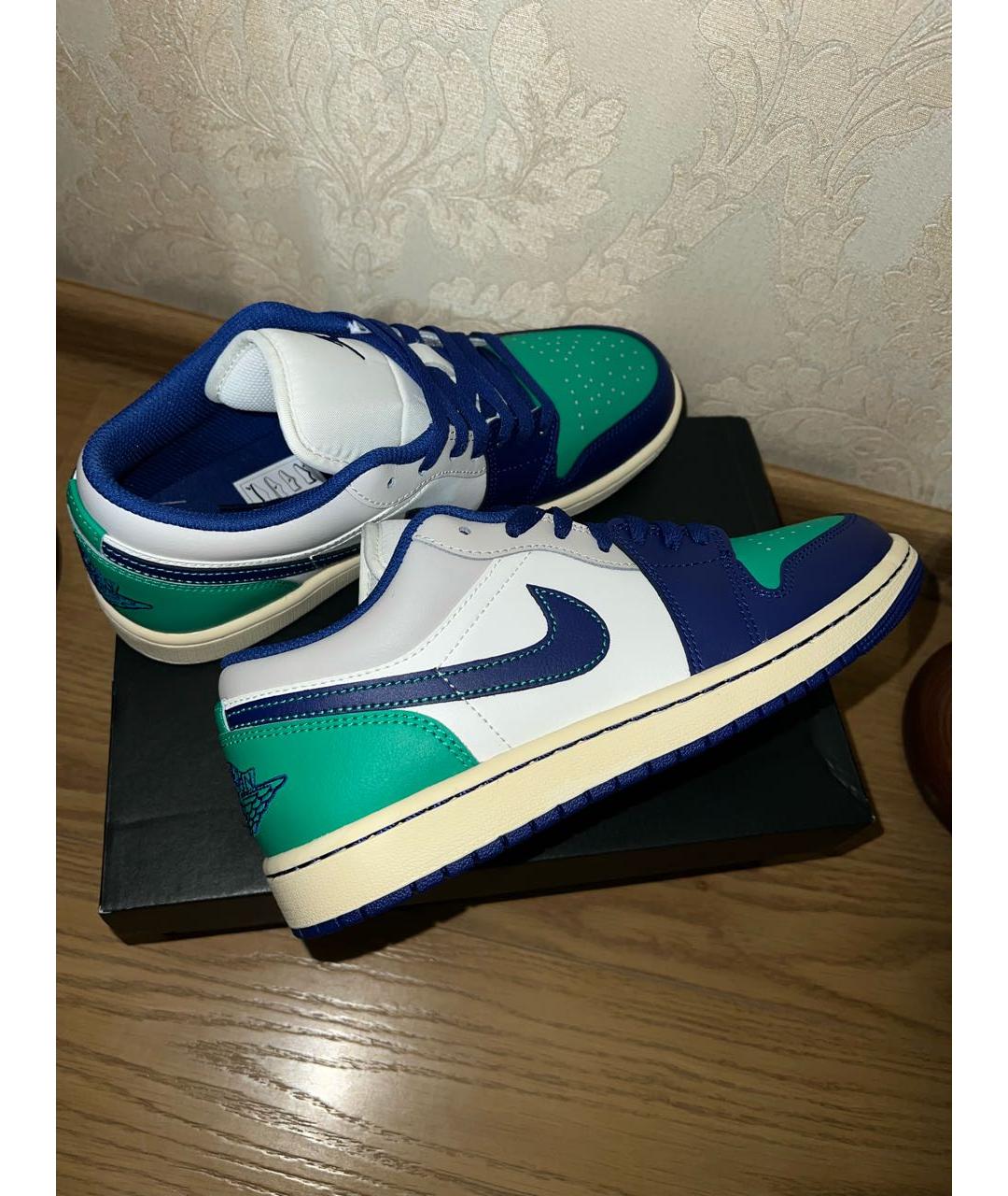 JORDAN Зеленые кожаные кроссовки, фото 2