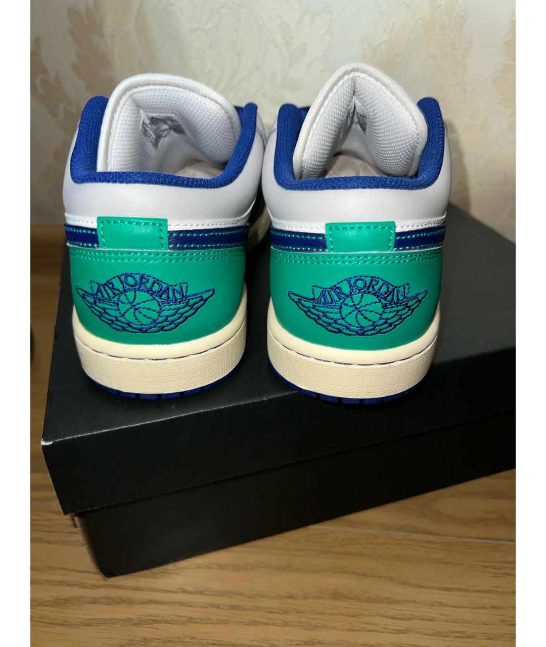 JORDAN Зеленые кожаные кроссовки, фото 5