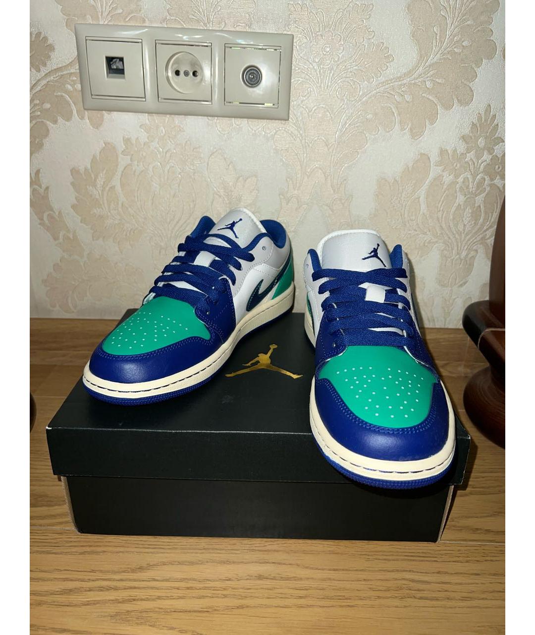 JORDAN Зеленые кожаные кроссовки, фото 4