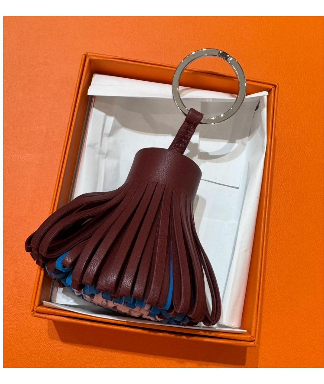 HERMES Коричневый брелок, фото 4