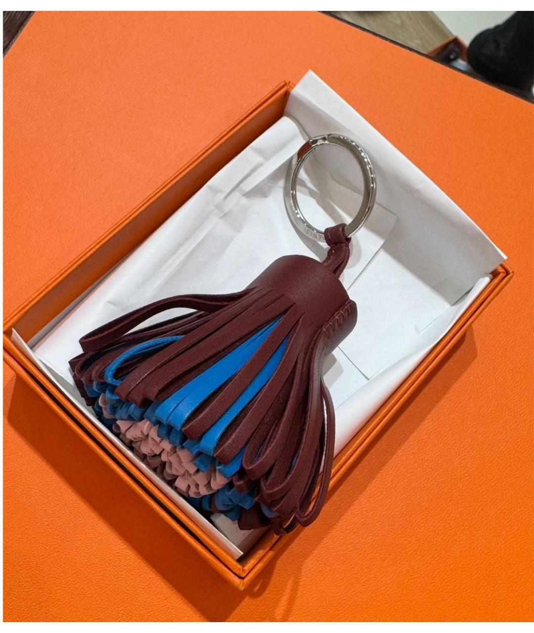 HERMES Коричневый брелок, фото 2