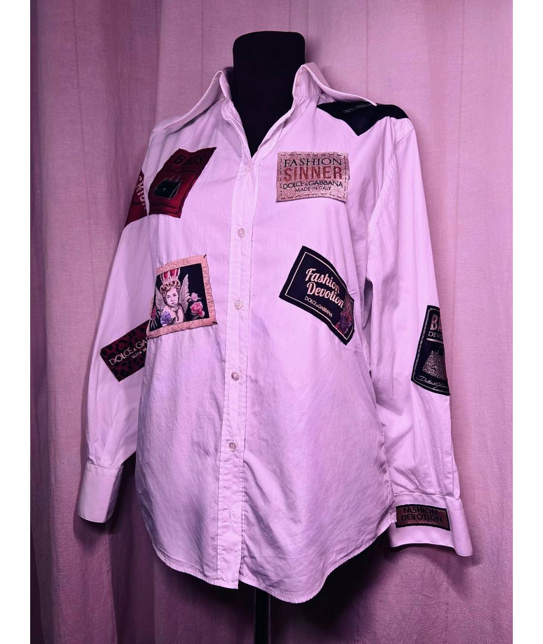 DOLCE&GABBANA Белая хлопковая рубашка, фото 3