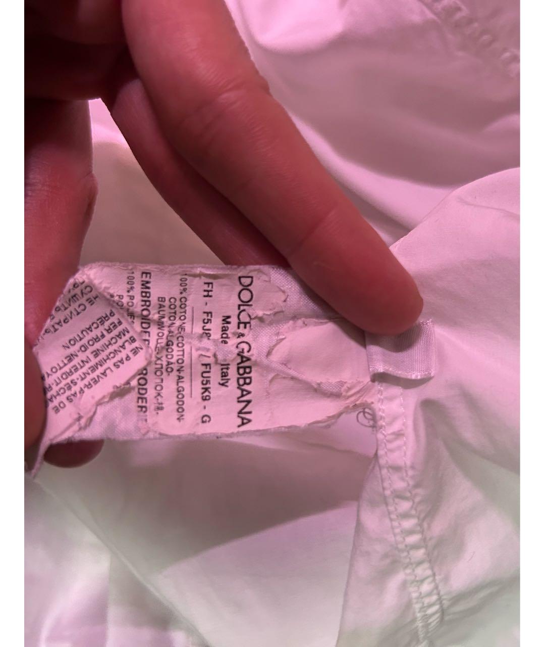 DOLCE&GABBANA Белая хлопковая рубашка, фото 6