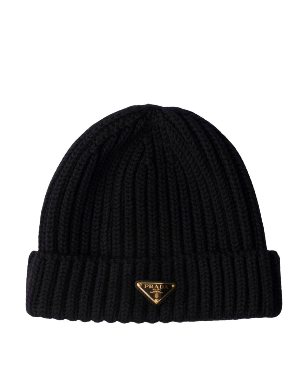 PRADA Черная кашемировая шапка, фото 1