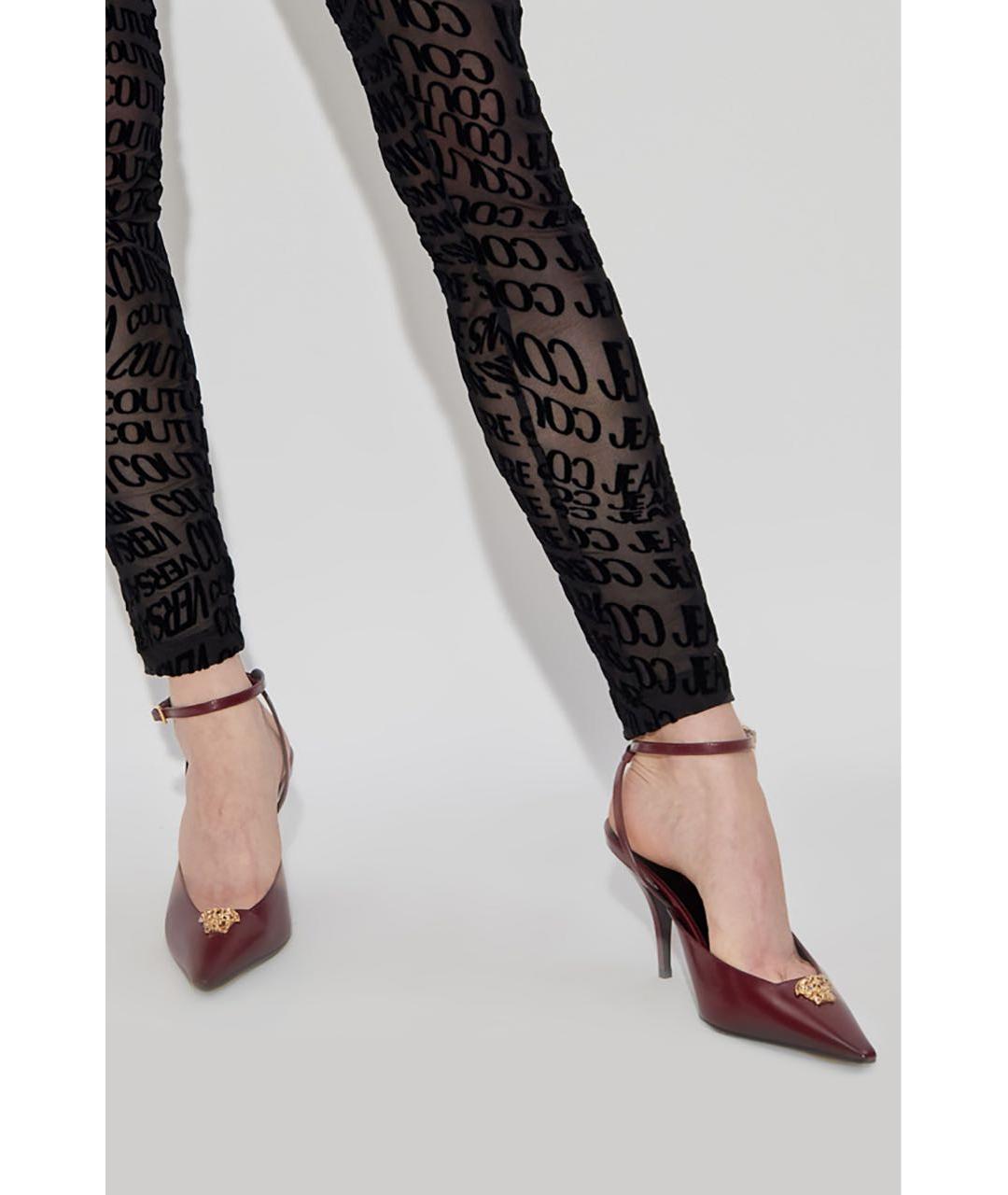 VERSACE Бордовые кожаные туфли, фото 8