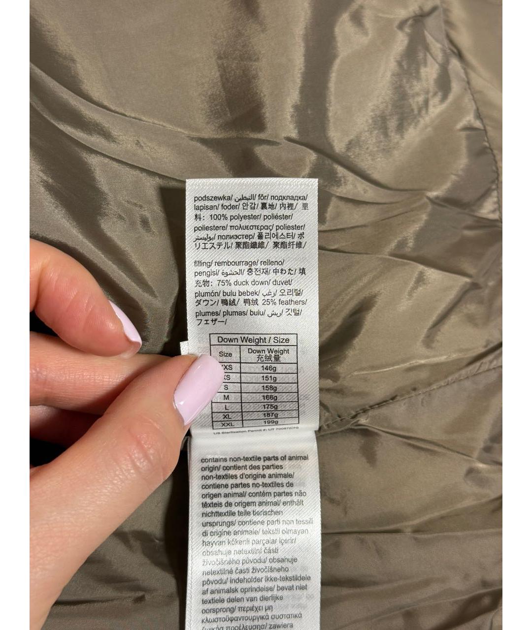 CALVIN KLEIN Бежевый полиэстеровый пуховик, фото 6
