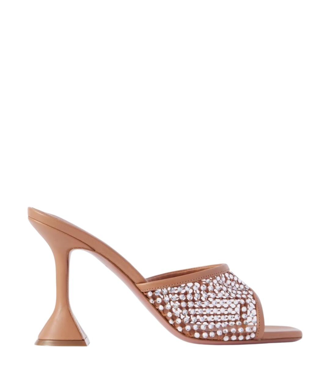 Amina Muaddi Бежевые мюли, фото 1