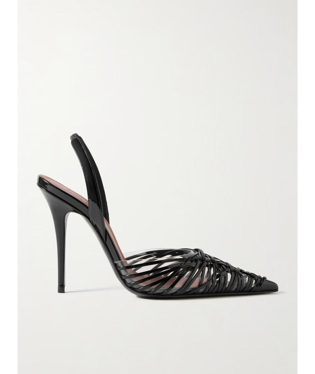 Amina Muaddi Черные туфли из лакированной кожи, фото 5