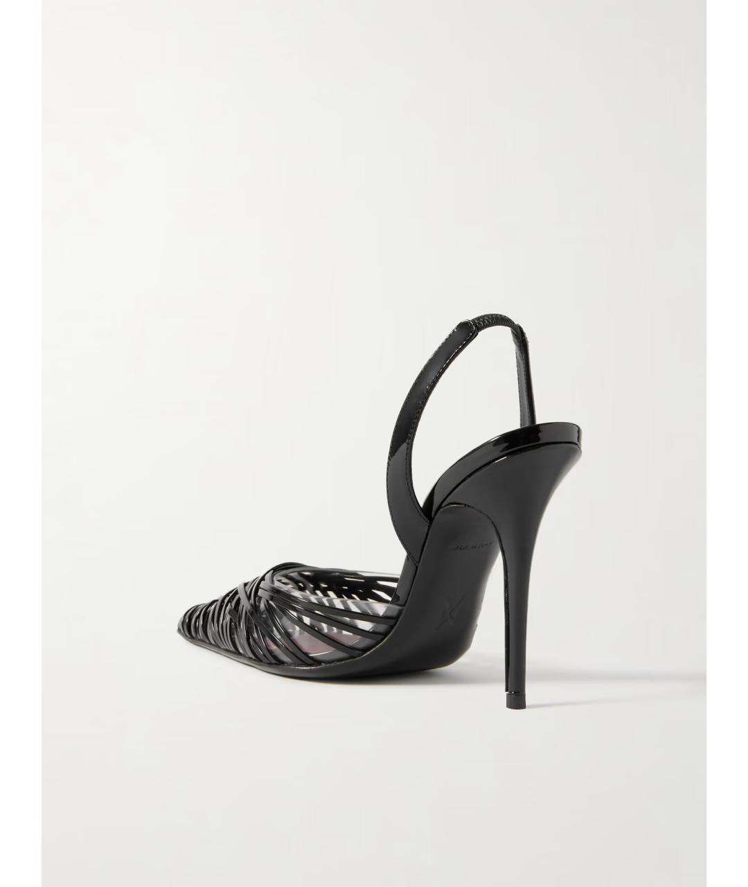 Amina Muaddi Черные туфли из лакированной кожи, фото 3