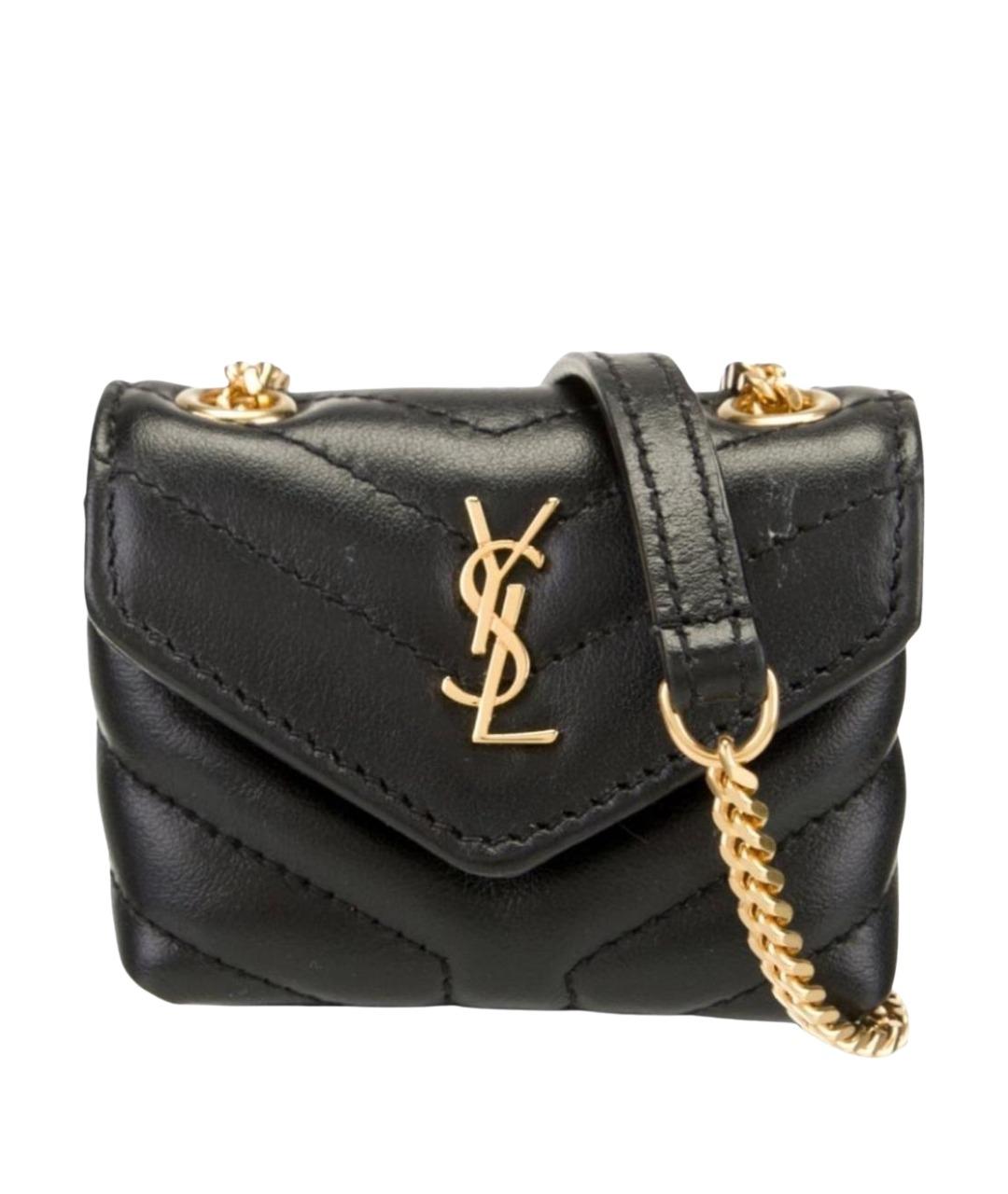 SAINT LAURENT Черная кожаная сумка через плечо, фото 1