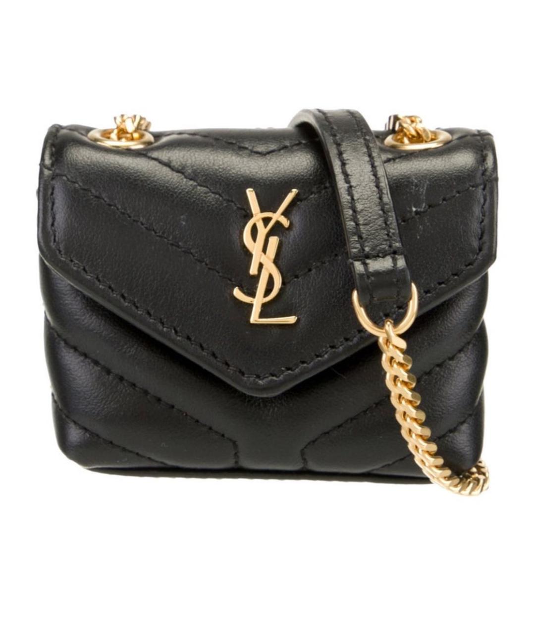 SAINT LAURENT Черная кожаная сумка через плечо, фото 7