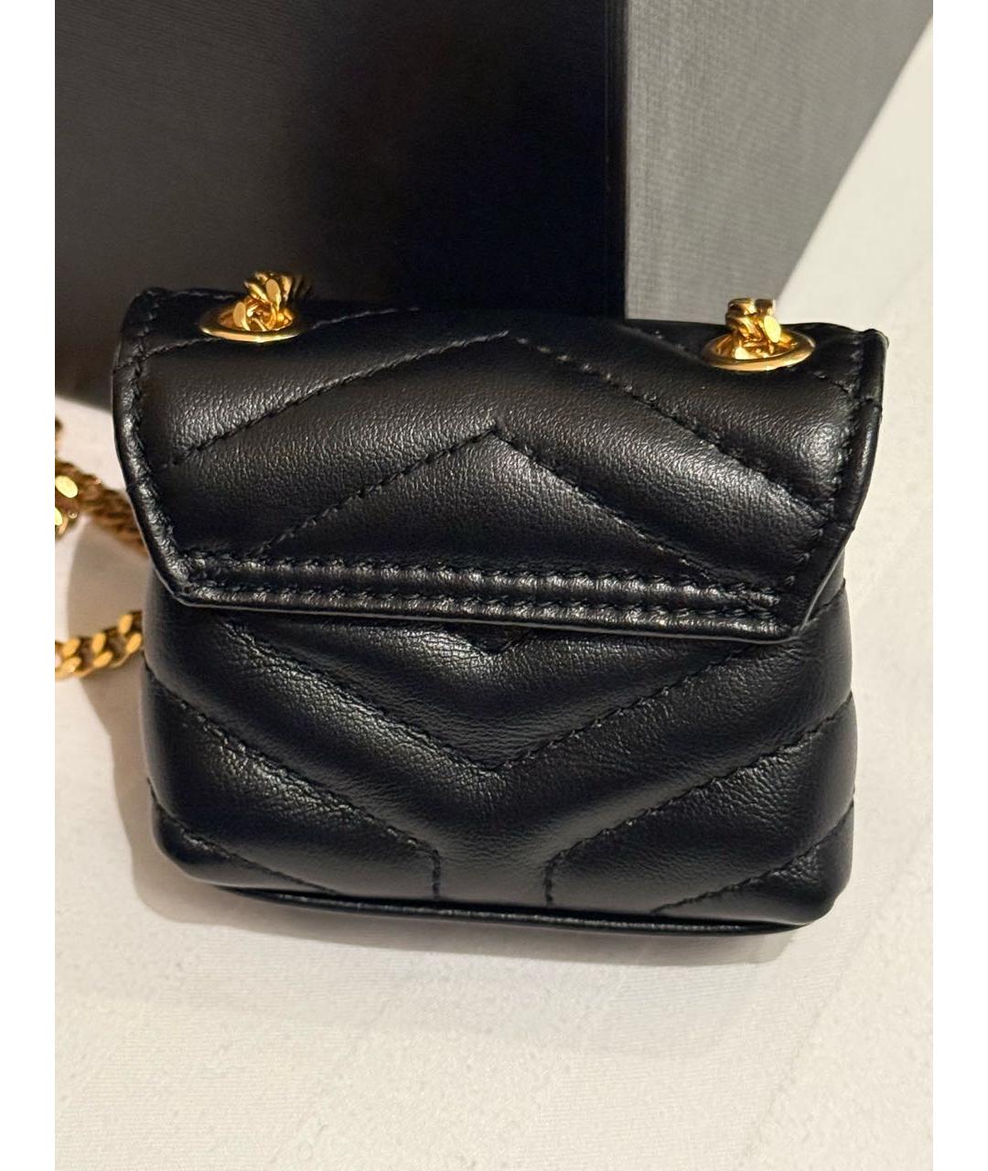 SAINT LAURENT Черная кожаная сумка через плечо, фото 4