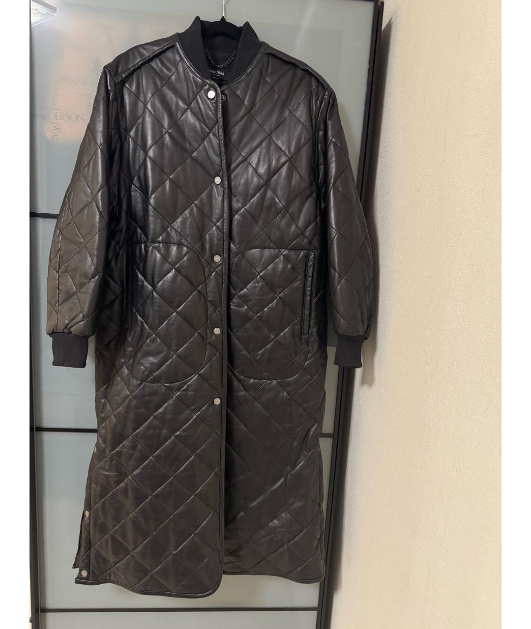 MUUBAA Черная кожаная куртка, фото 8