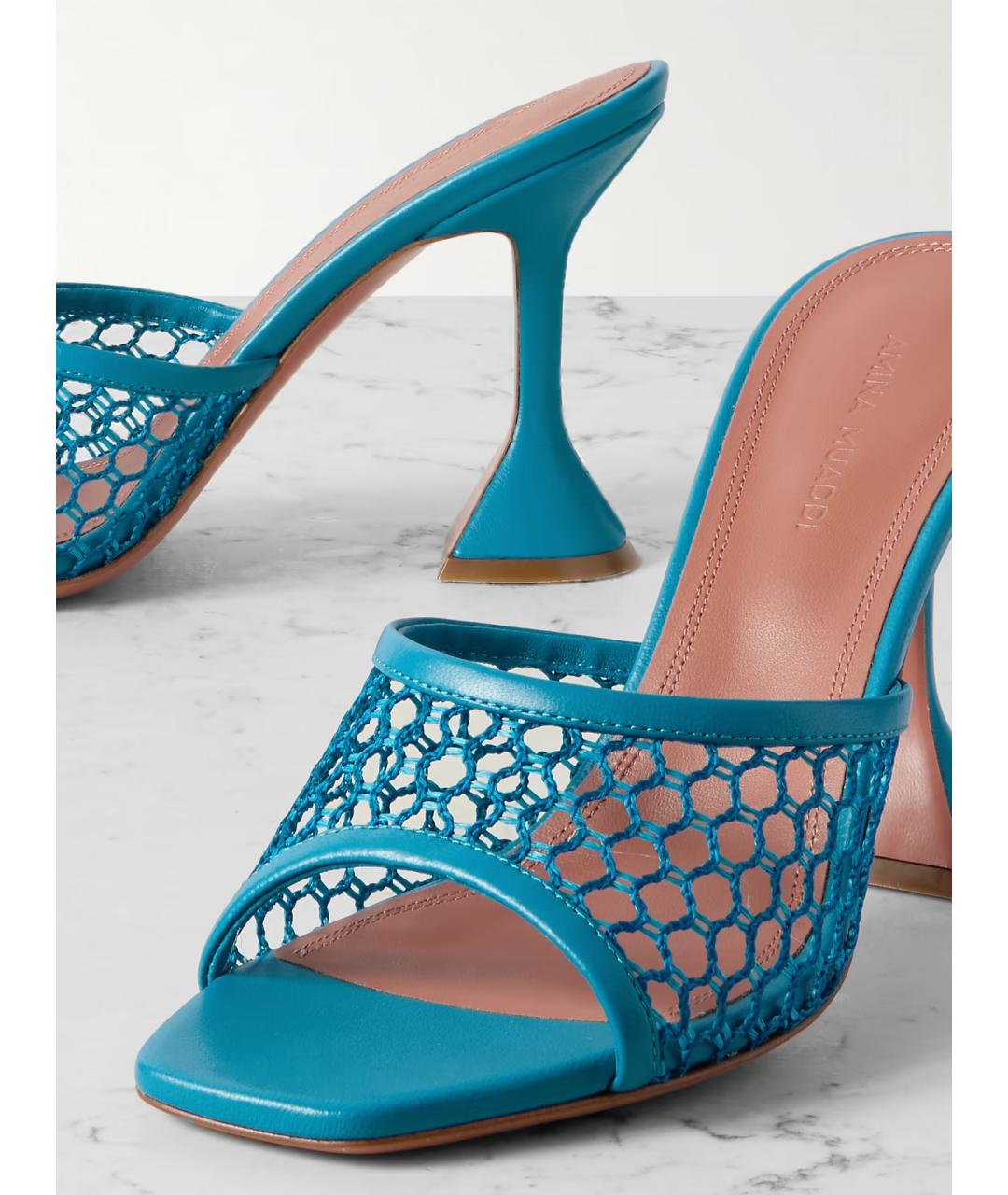 Amina Muaddi Бирюзовые мюли, фото 3