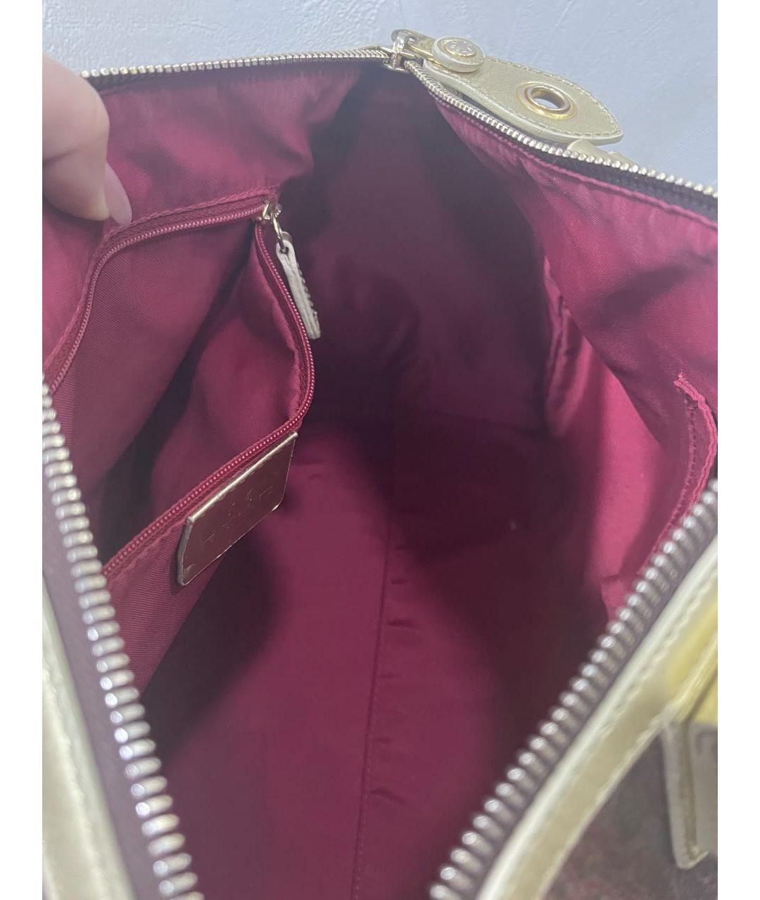 ETRO Коричневая кожаная сумка с короткими ручками, фото 4