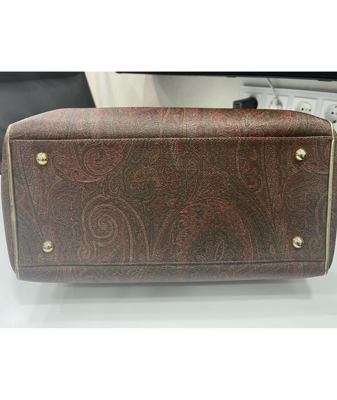 ETRO Коричневая кожаная сумка с короткими ручками, фото 3