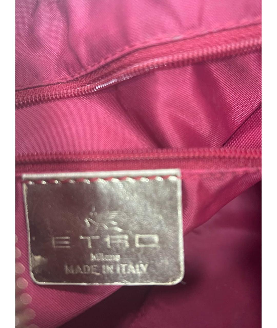 ETRO Коричневая кожаная сумка с короткими ручками, фото 7