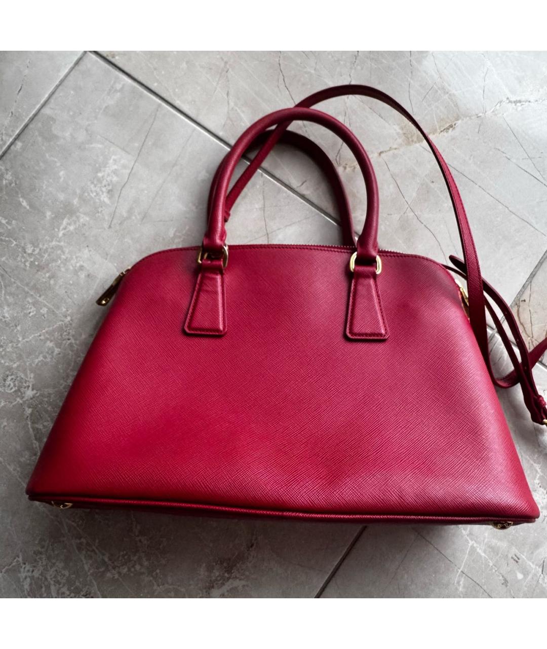 PRADA Красная кожаная сумка с короткими ручками, фото 2