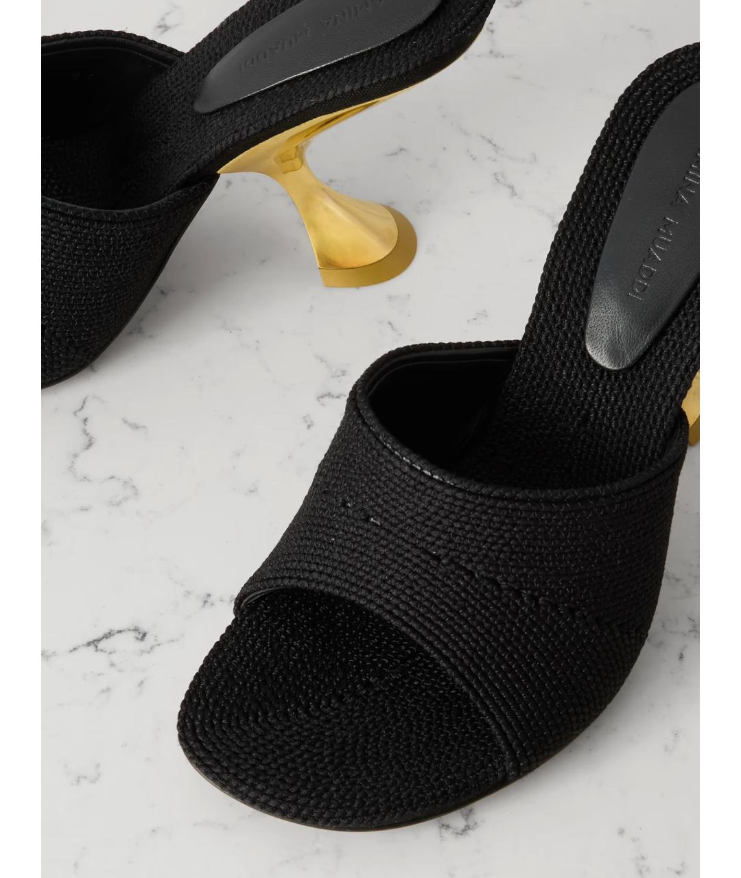 Amina Muaddi Черные мюли, фото 4