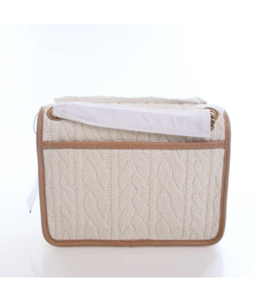 SAINT LAURENT Бежевая шерстяная сумка через плечо, фото 2