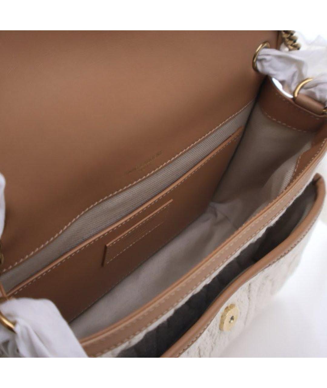 SAINT LAURENT Бежевая шерстяная сумка через плечо, фото 4