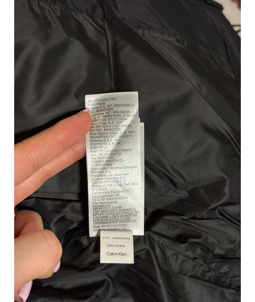 CALVIN KLEIN Черный полиэстеровый пуховик, фото 8