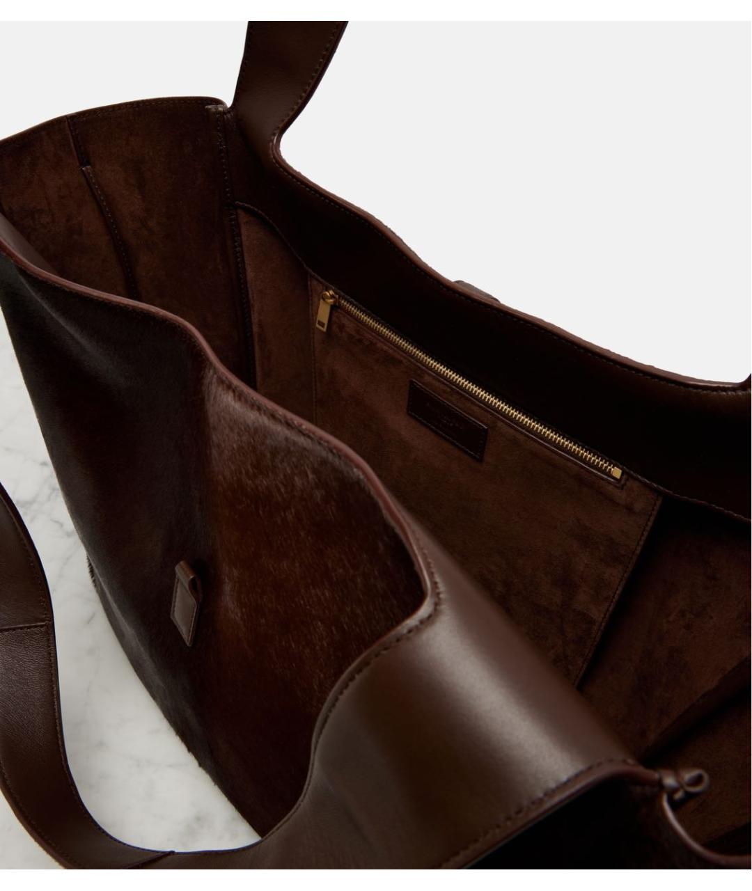 SAINT LAURENT Коричневая сумка тоут из экзотической кожи, фото 4