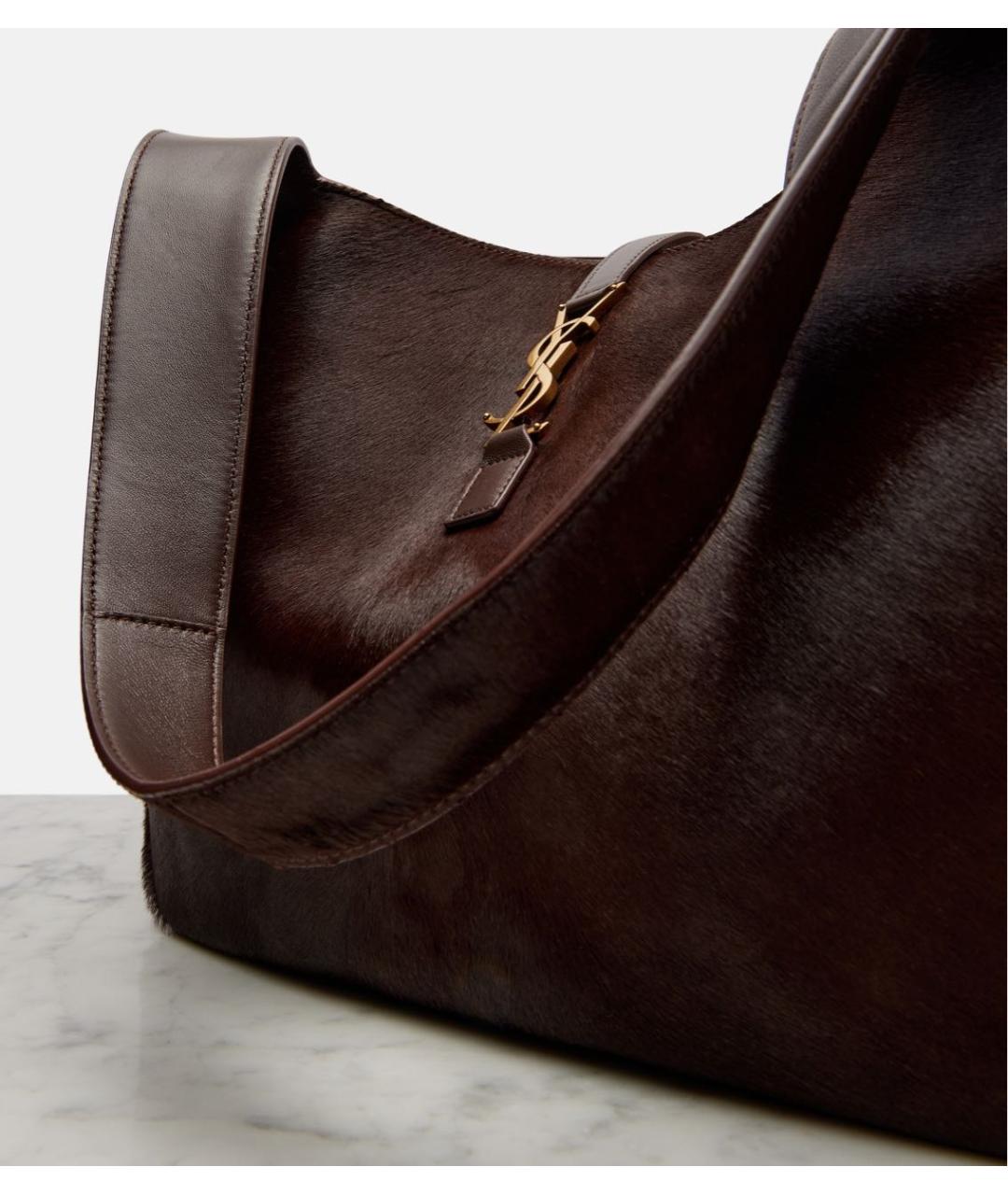 SAINT LAURENT Коричневая сумка тоут из экзотической кожи, фото 3