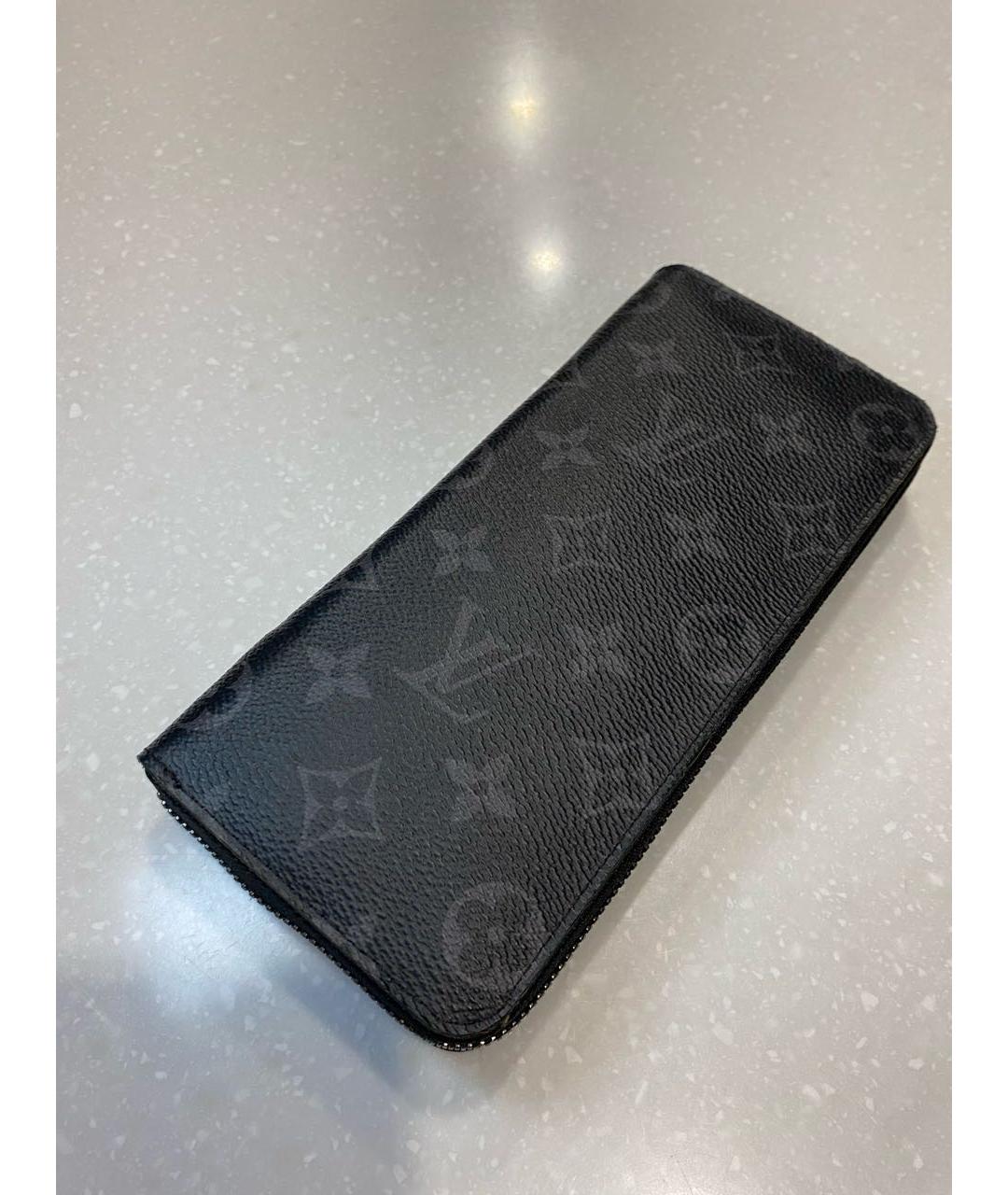 LOUIS VUITTON Антрацитовый кожаный кошелек, фото 8