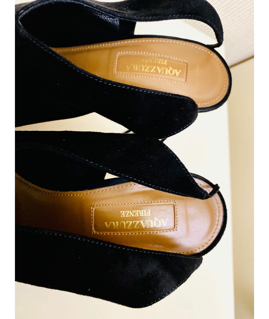 AQUAZZURA Черные замшевые босоножки, фото 3