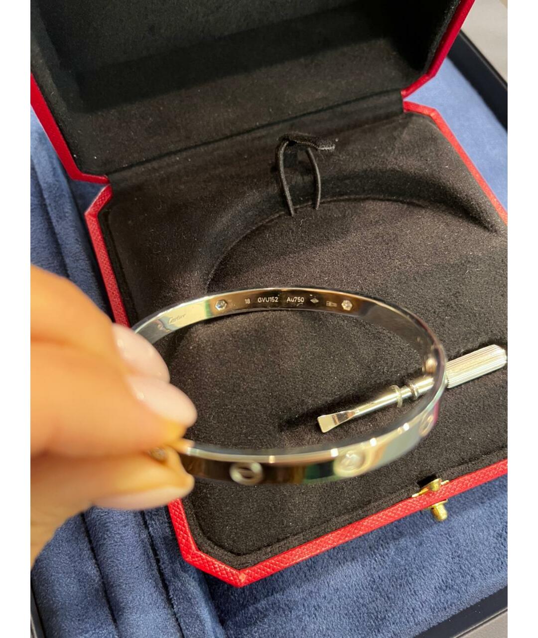 CARTIER Серебрянный браслет из белого золота, фото 3