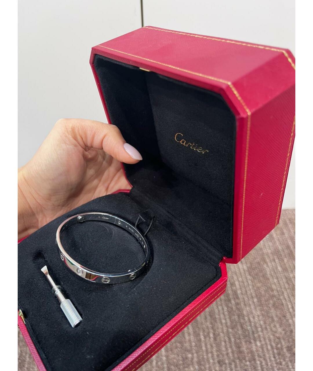 CARTIER Серебрянный браслет из белого золота, фото 4
