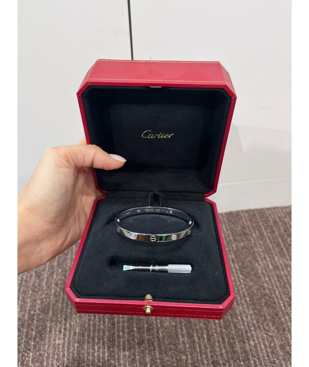 CARTIER Серебрянный браслет из белого золота, фото 5