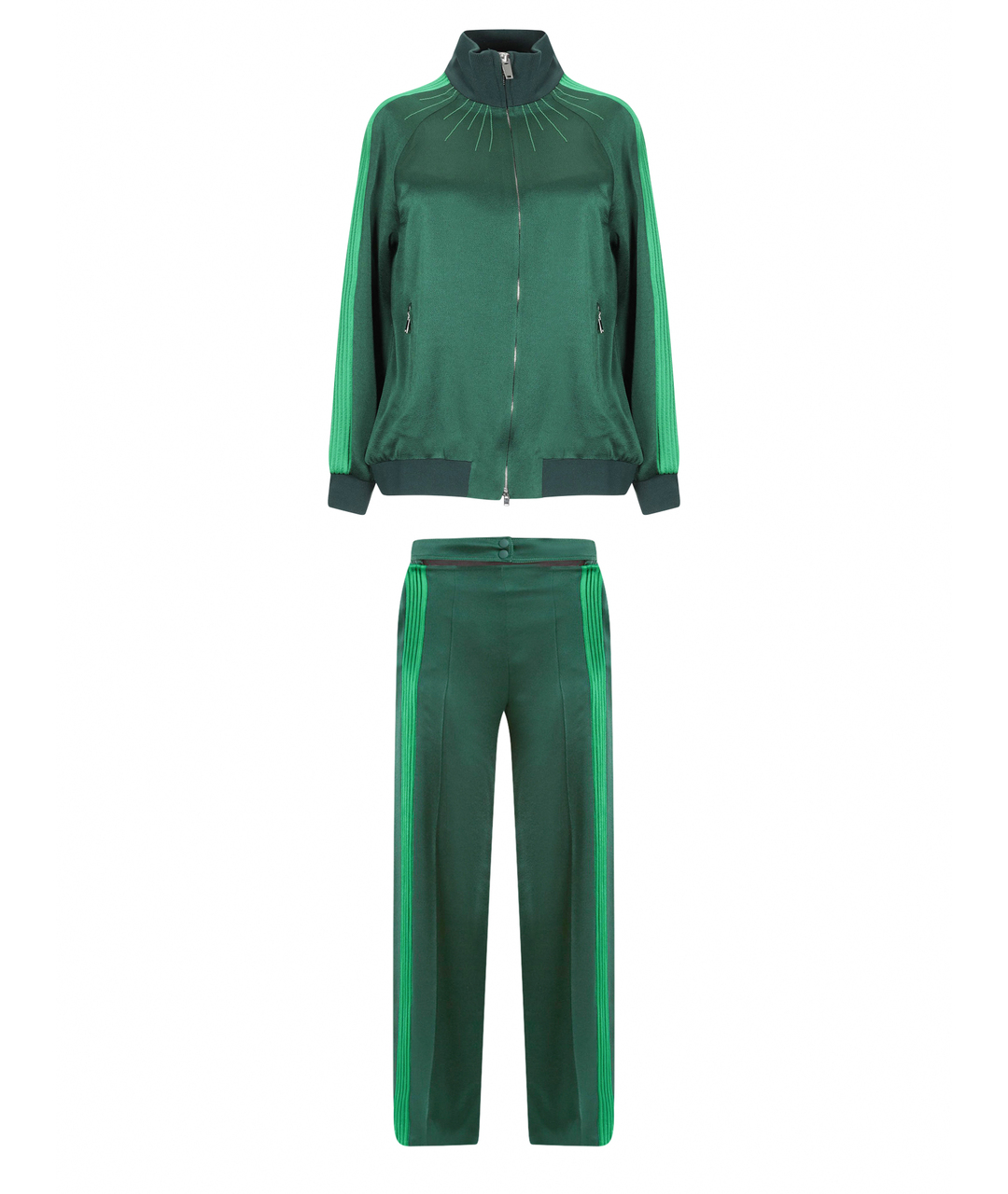 VALENTINO Зеленый вискозный костюм с брюками, фото 1