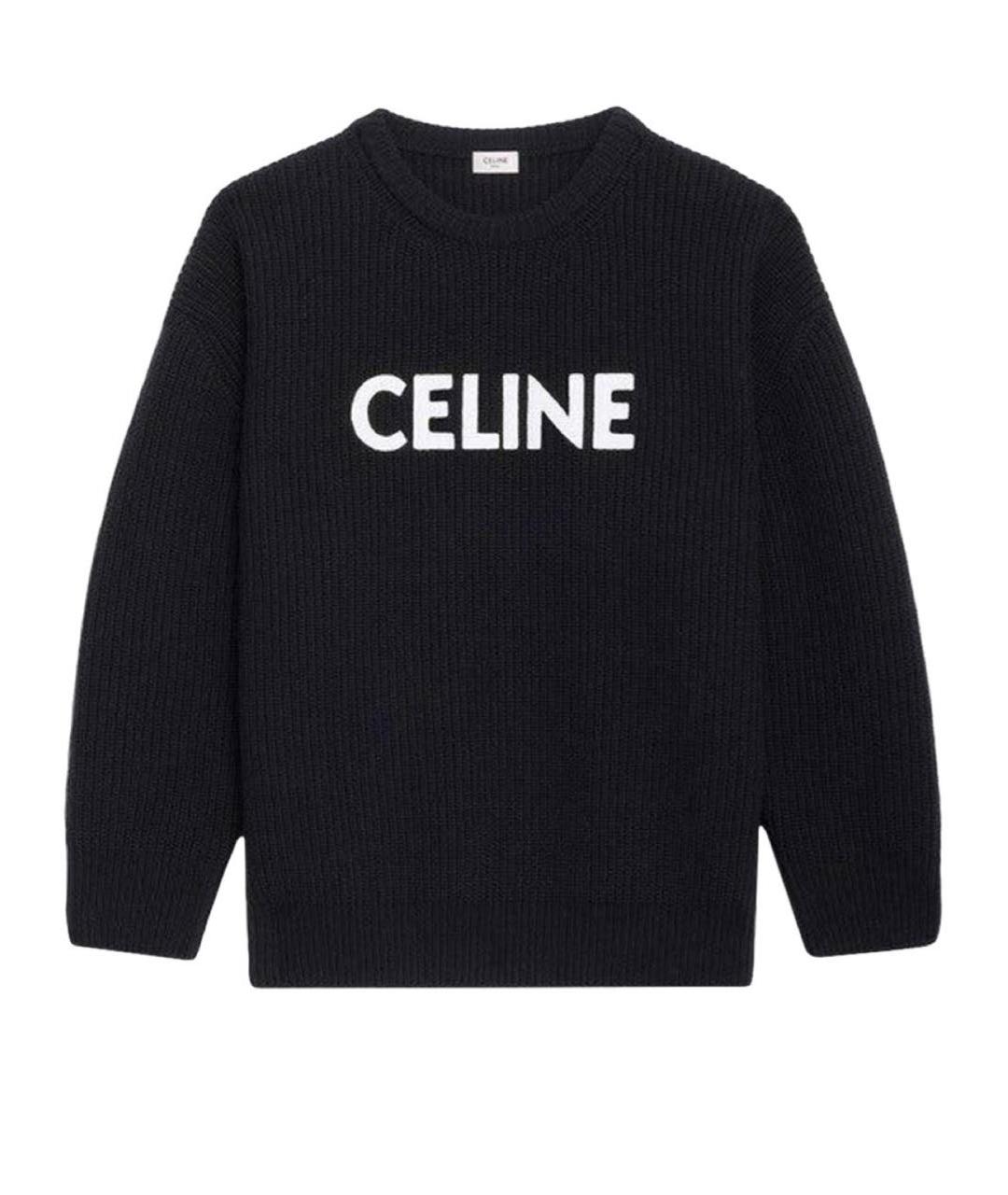 CELINE Черный шерстяной джемпер / свитер, фото 1