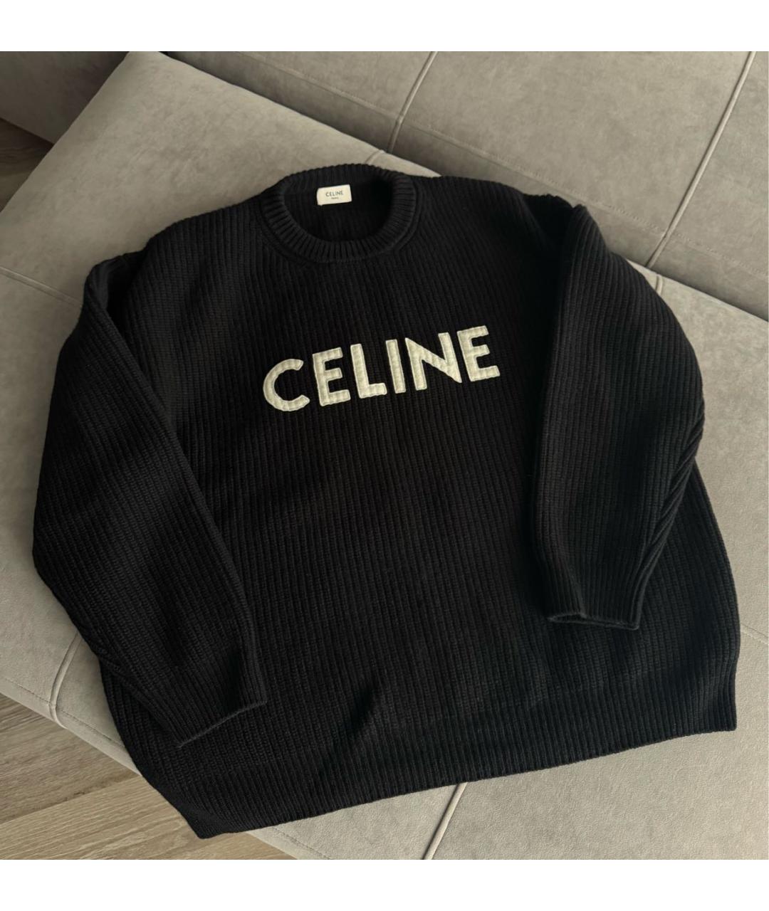 CELINE Черный шерстяной джемпер / свитер, фото 2