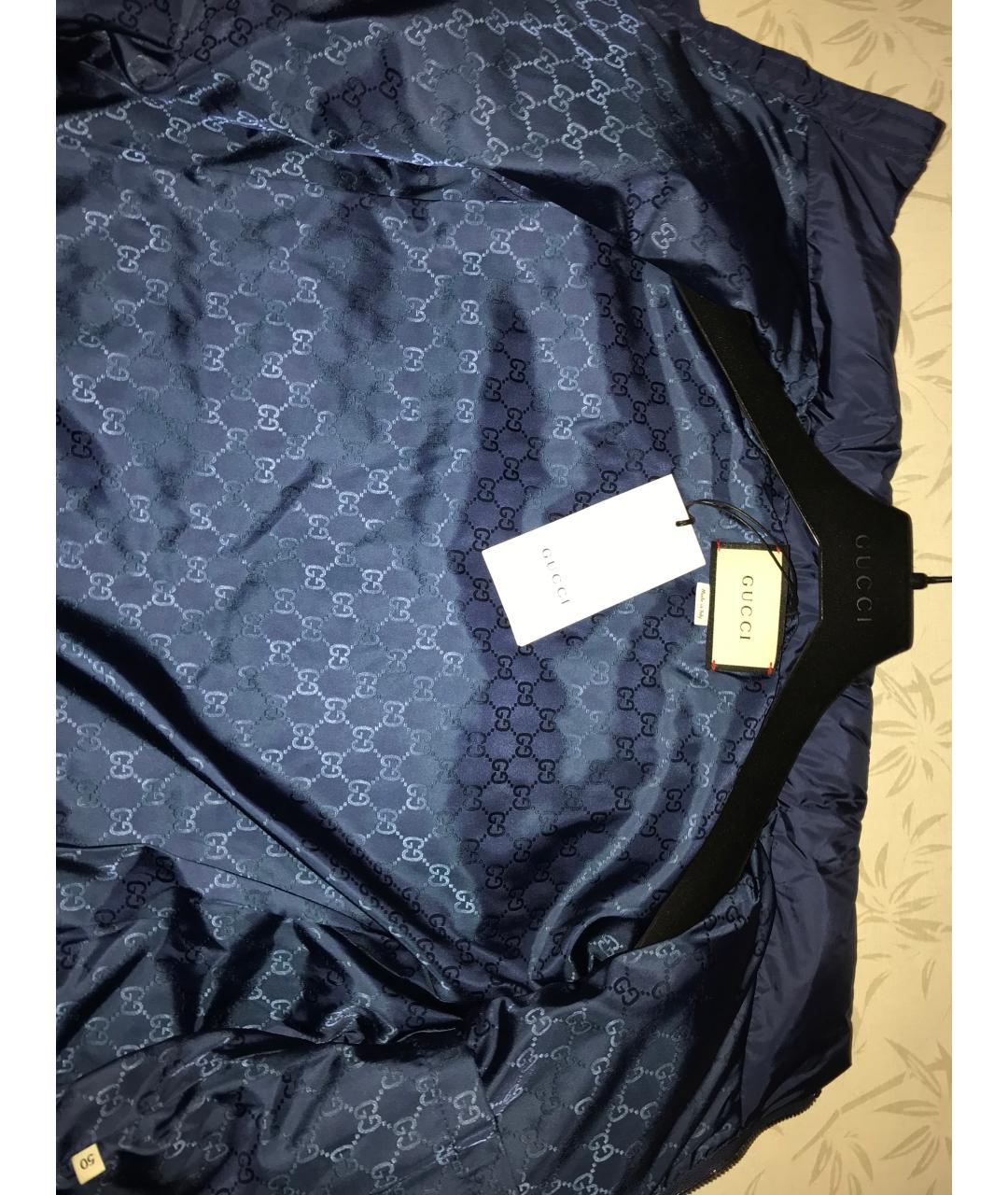 GUCCI Синяя полиэстеровая куртка, фото 3