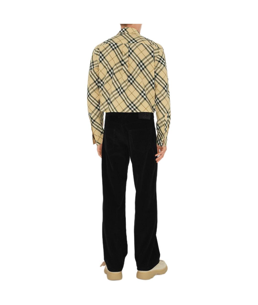 BURBERRY Желтая хлопковая кэжуал рубашка, фото 3