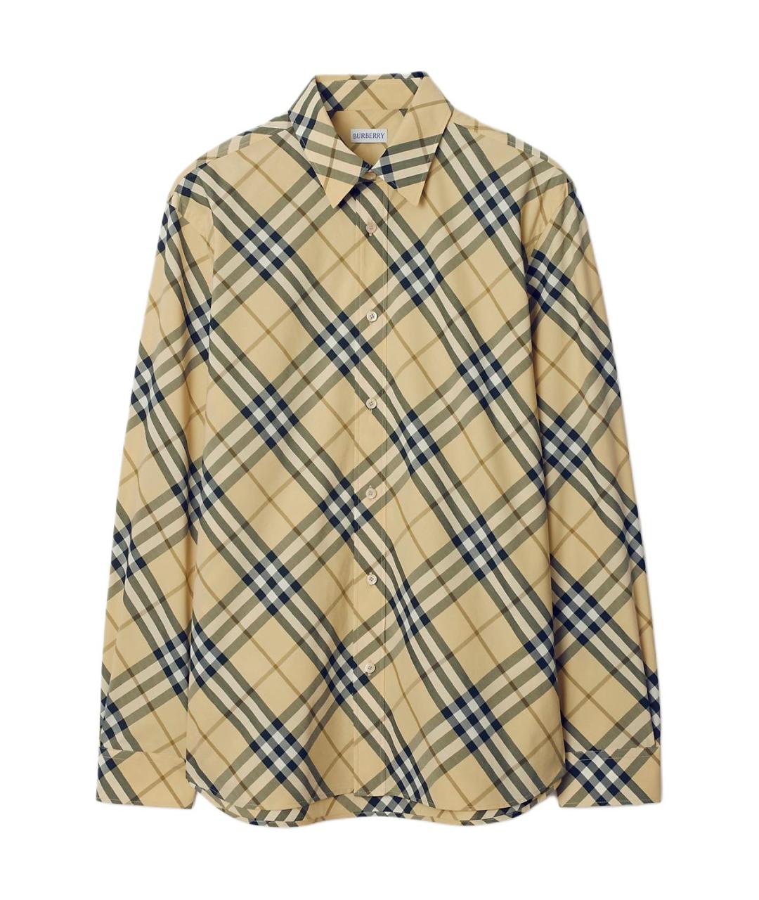 BURBERRY Желтая хлопковая кэжуал рубашка, фото 1