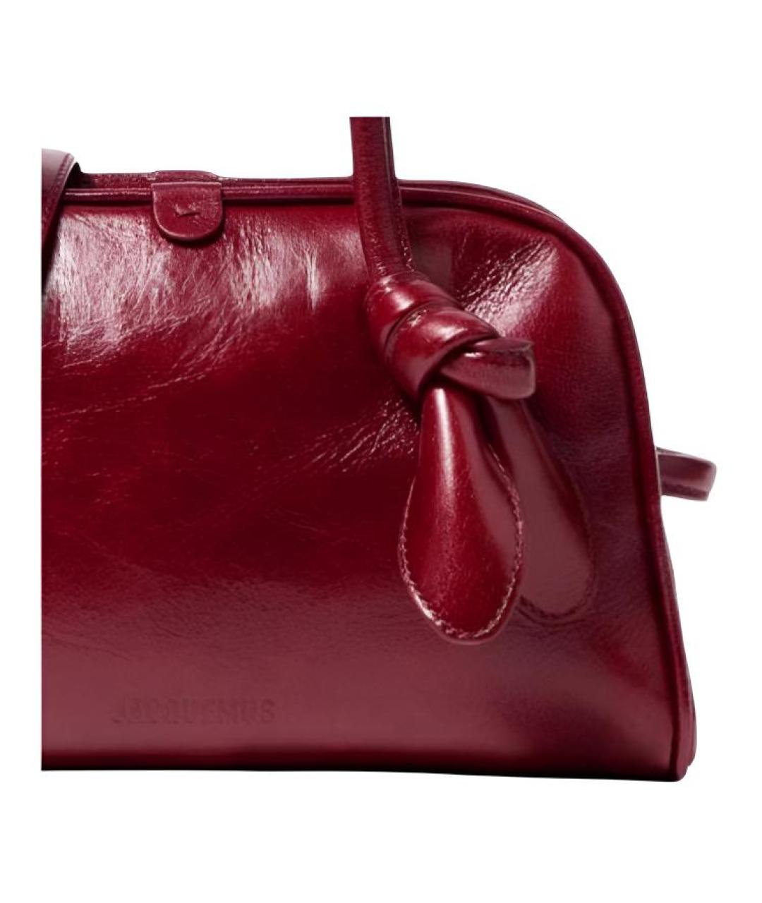 JACQUEMUS Бордовая кожаная сумка через плечо, фото 6