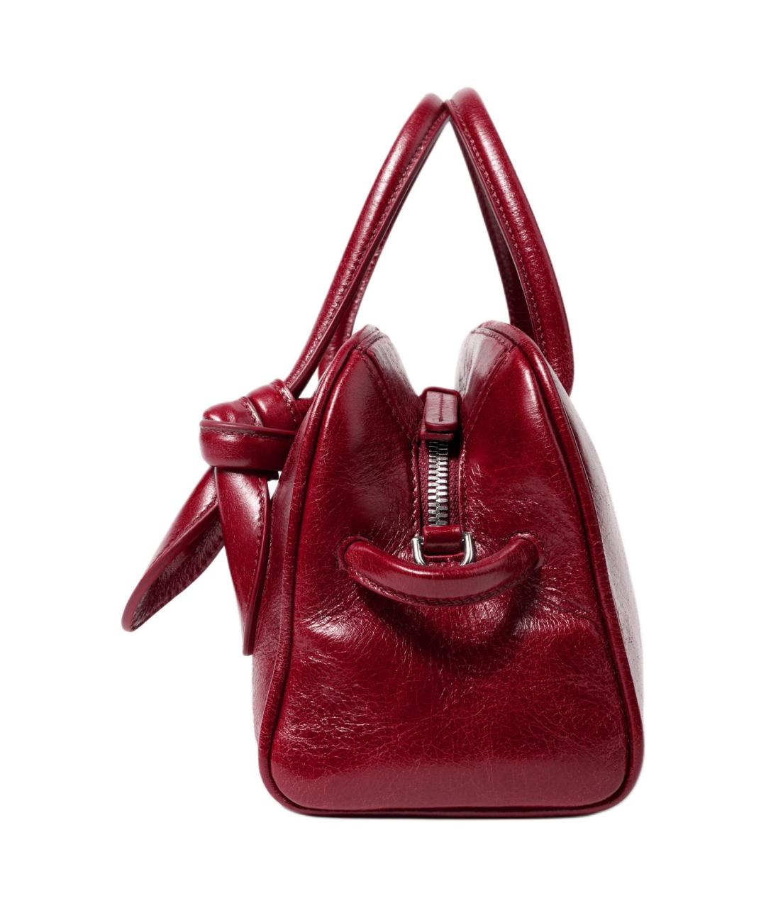 JACQUEMUS Бордовая кожаная сумка через плечо, фото 3